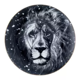 Decorative plate "Ellipse-2" with the pattern "Totem. The Lion"